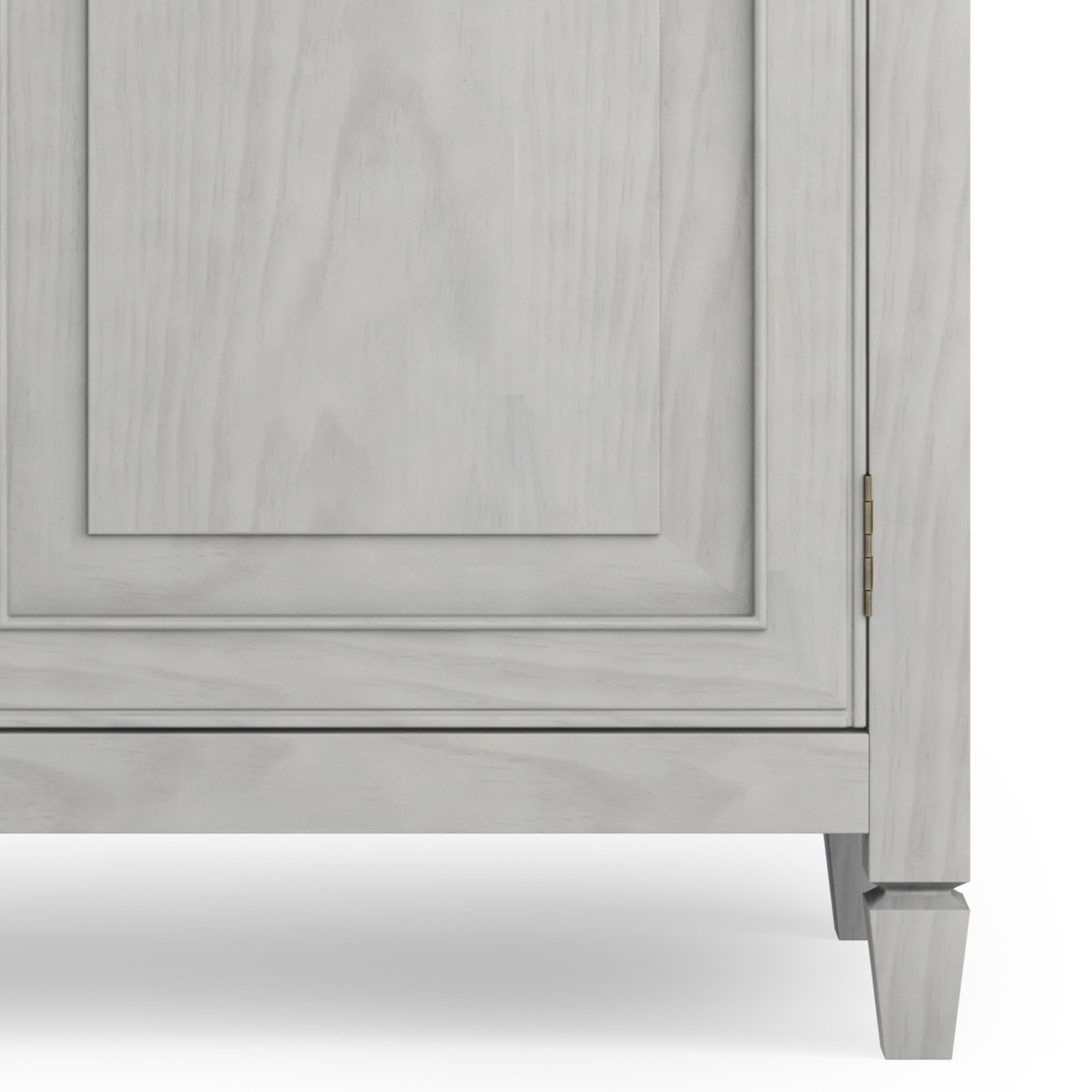 SIMPLIHOME Connaught 40-inch Wide Solid Wood Storage Cabinet in Fog Grey for Entryway, Living Room, Organizer for Hats, Gloves, Shoes, Keys, Slim Design, Traditional Style