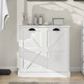 Modern Contemporary Laundry Sorter Cabinet, Two-Compartment Tilt-Out, for Bathroom Living Room Hallway