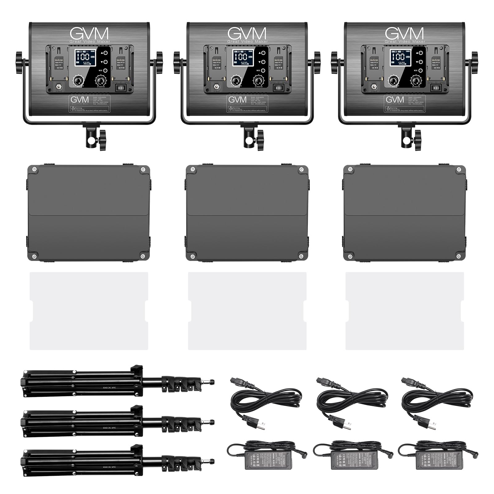 GVM RGB LED Video Light Kit, Dimmable Photography Lighting with APP Control, 680RS 50W 3 Packs Led Panel Light for YouTube Studio, Video Shooting, Gaming, Streaming, Zoom, Broadcasting, Conference