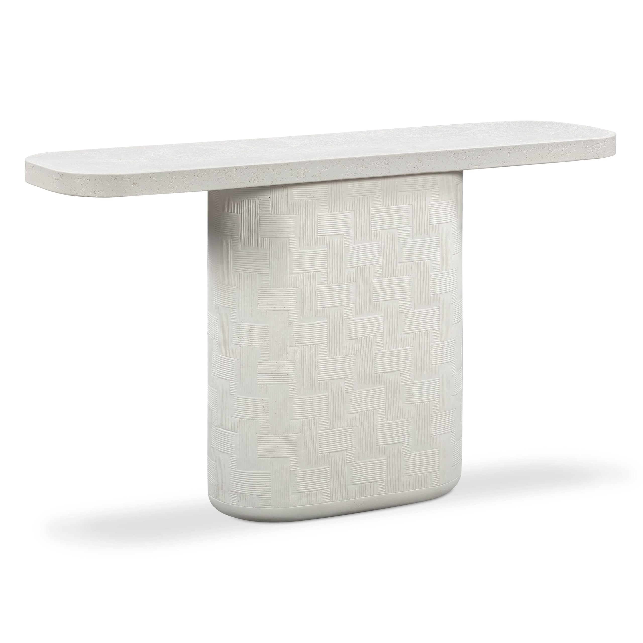Tov Furniture Suraya Ivory Concrete Console Table