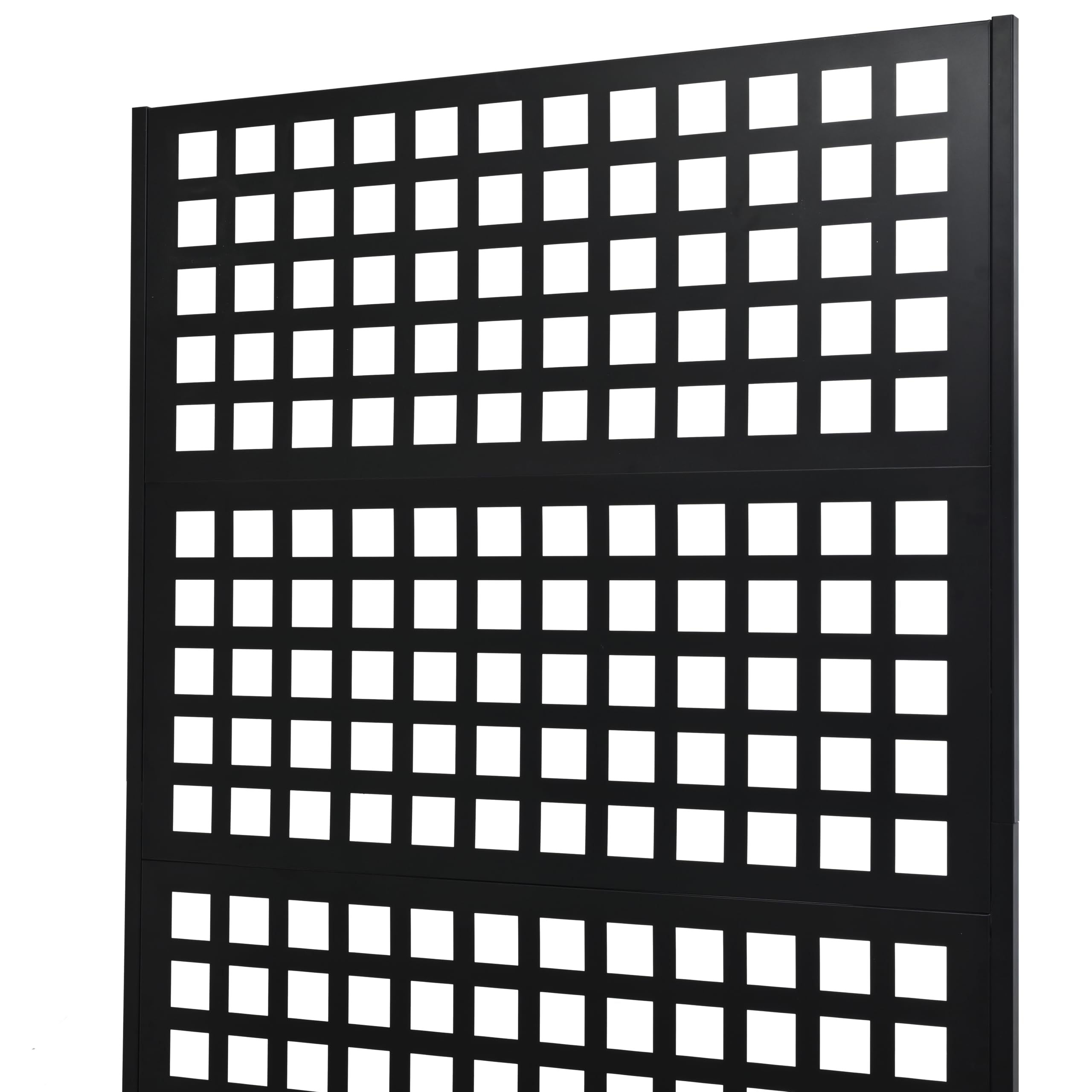 KEIKI 73"x47"x16" Planter Trellis Box with Wheels, Metal Outdoor Resin Raised Garden Bed for Climbing Plants, Large Weather-Resistant Design, Black