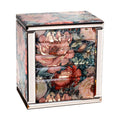 Homruilink High End Glass Jewelry Box, 5 Layer Jewelry Organizer for Women, Side Doors & Mirror, Velvet-Lined Storage for Rings & Necklaces, Ideal Gift (Peony)