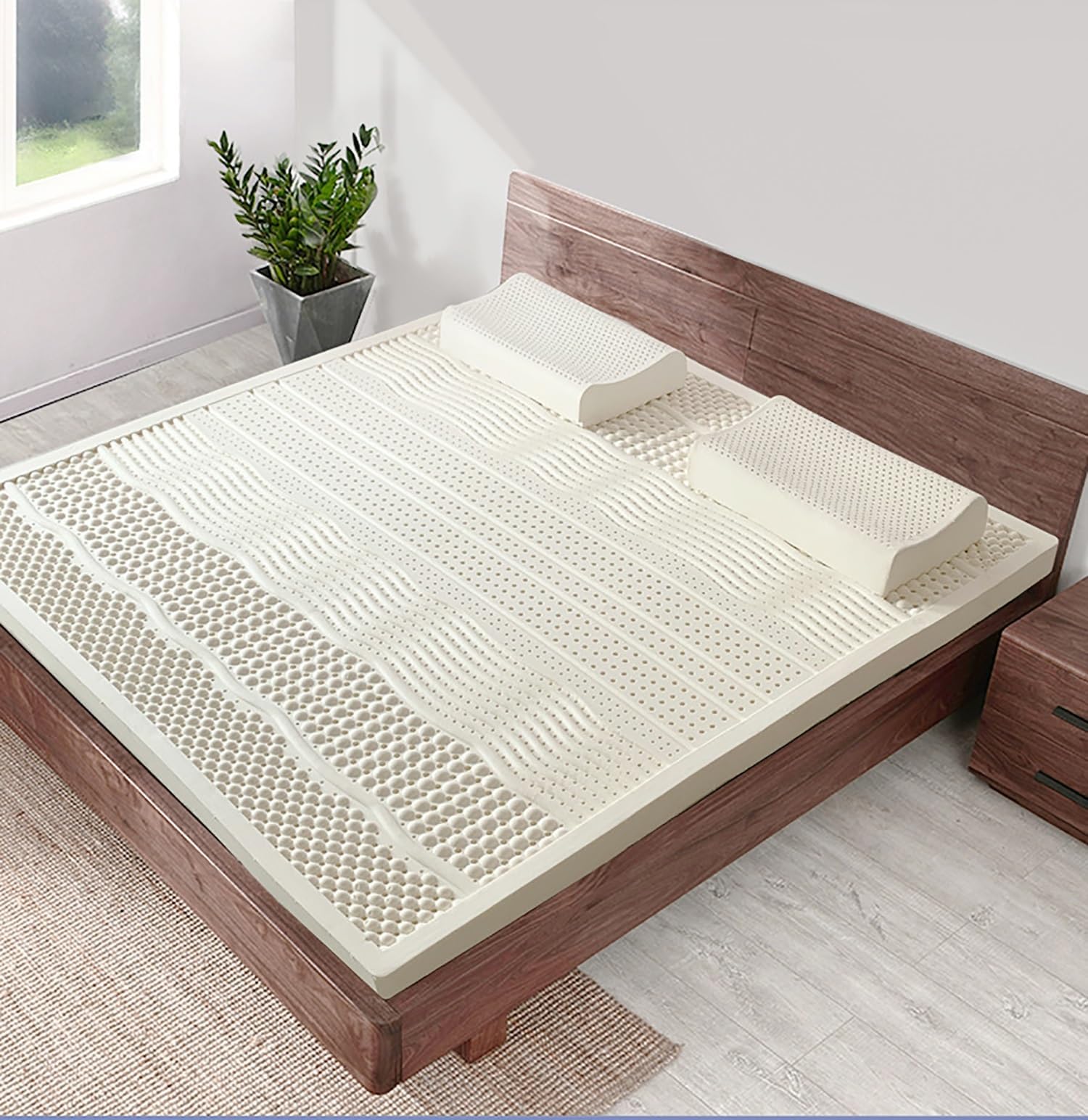 Premium Natural Latex Mattress Topper, 7.5cm Thick, Portable Folding Mattress for Single, Twin, Full, Queen, King Sizes - Japanese Tatami Roll Mat for Dormitory & Home Use, 120x190cm