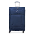 DELSEY PARIS Helium DLX Softside Expandable Luggage with Spinner Wheels, Navy Blue, Checked-Large 29 Inch