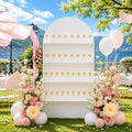 Sicrifety 5.9 ft 4-Tier Champagne Wall Holder, Wedding Arch Backdrop Stand with Shelves,Party Display Arch for Ceremony Baby Shower Birthday Bridal Party Event Decoration