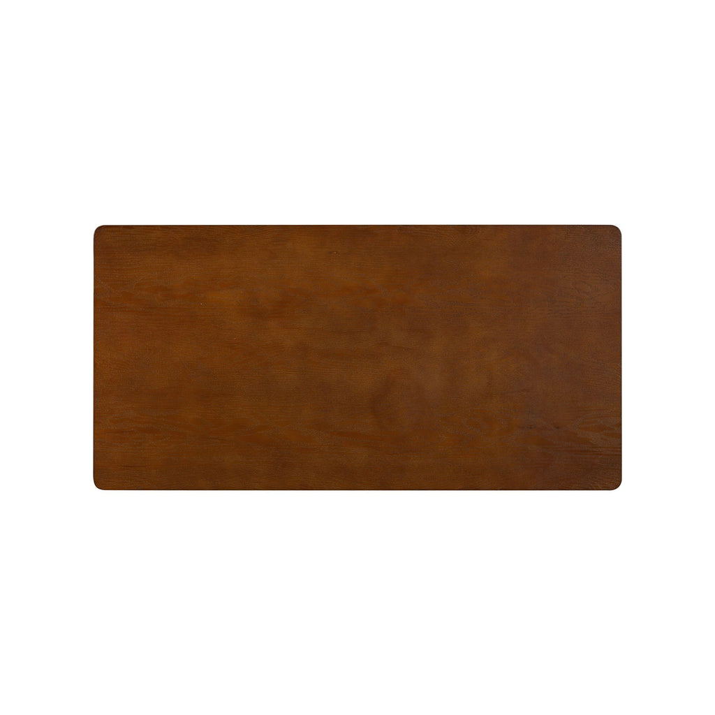 NTC Mingle Modern Wooden Rectangle Desk Table with Hidden Drawer – Waterproof & Heat Resistant, Dark Walnut
