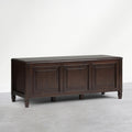SIMPLIHOME Connaught Entryway Storage Bench - 51 inch Wide Solid Wood Storage Trunk Seat in Dark Kona Brown, Traditional Bench for Entryway or Living Room with Lift-Up Lid and Decorative Moulding