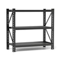 AceBeSaying 3 Tier Industrial Heavy Duty Steel Shelving Unit 4300LBS Capacity Adjustable Garage Storage Rack for Warehouse Tool Room Basement Commercial Boltless Black