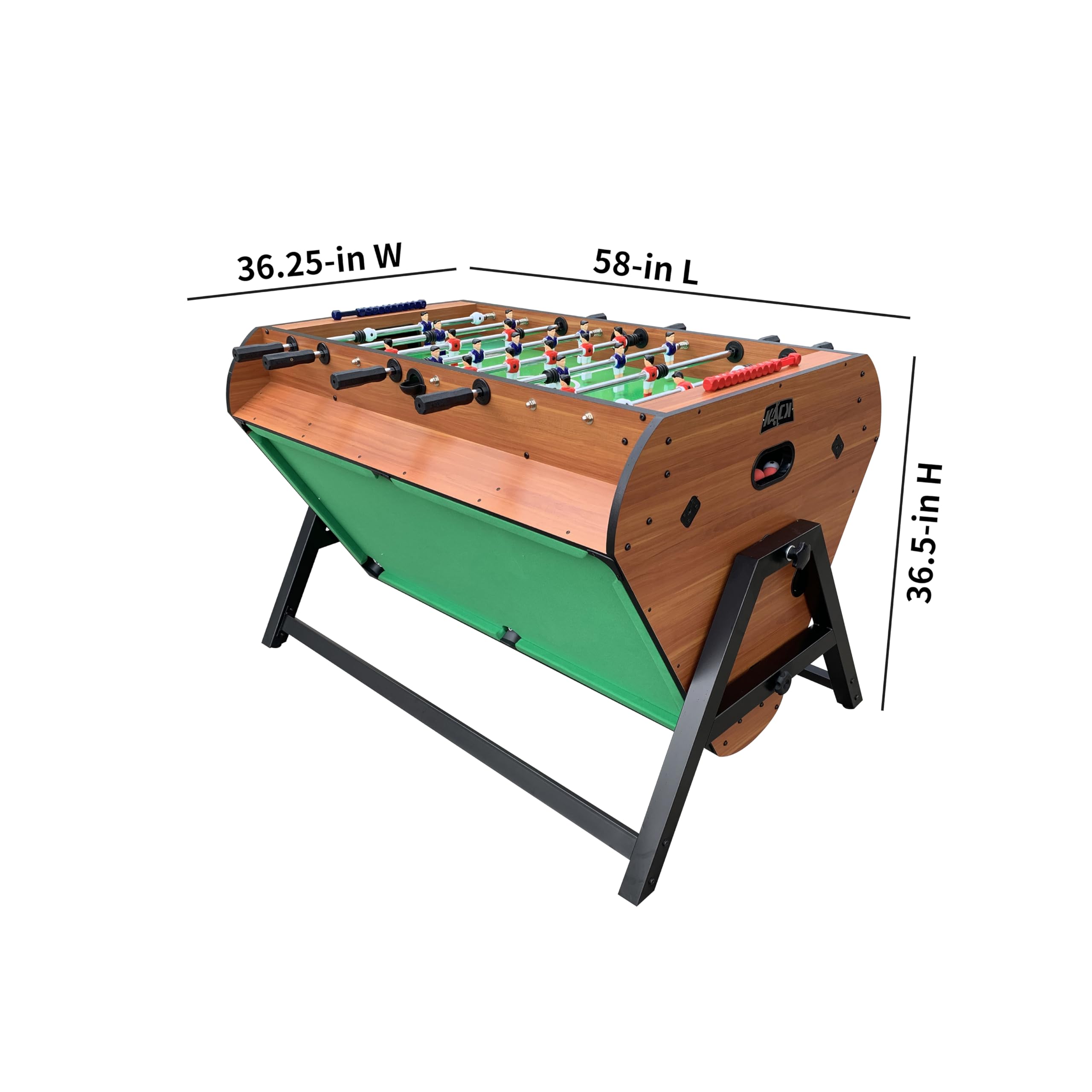 KICK Triplex 55″ Telescopic Rods 3-in-1 Swivel Multi Game Table (Brown) – Foosball, Pool/Billiards & Air Hockey