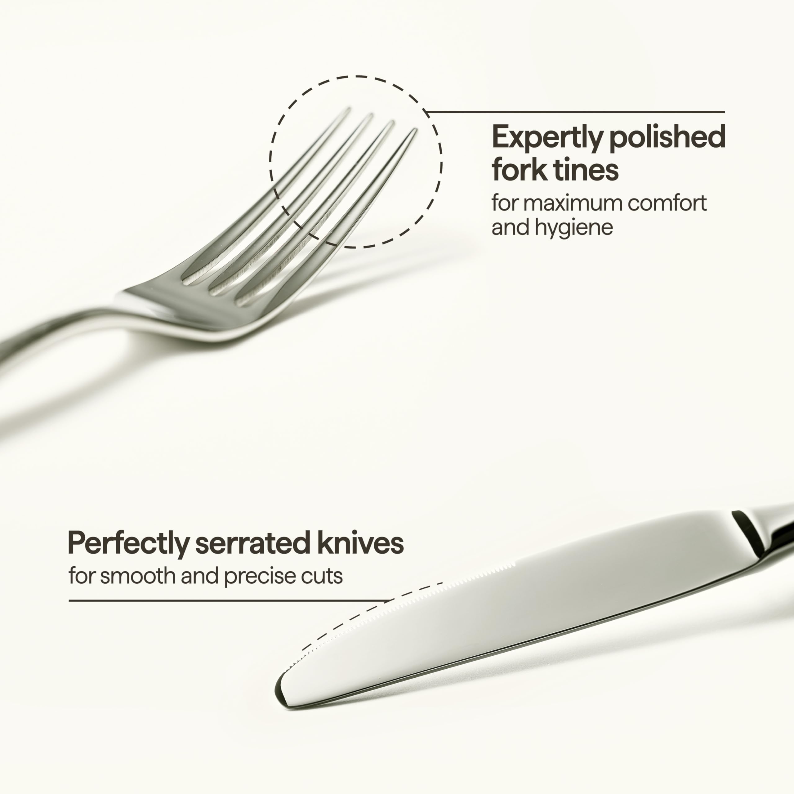 Luciella Tropea Flatware Set for 12, 65-Piece Premium 18/10 Stainless Steel Silverware Set with Serving Utensils, Modern Mirror Finish, Rust Resistant, Dishwasher Safe, House Warming Gifts New Home