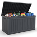 Cirui 320 Gallon Deck Box, Lockable Waterproof Storage Box, Outdoor Storage Bin for Package Delivery, Patio Cushions, Gardening Tools，Pool Accessories and Sports Equipment (Black,320 Gallon)