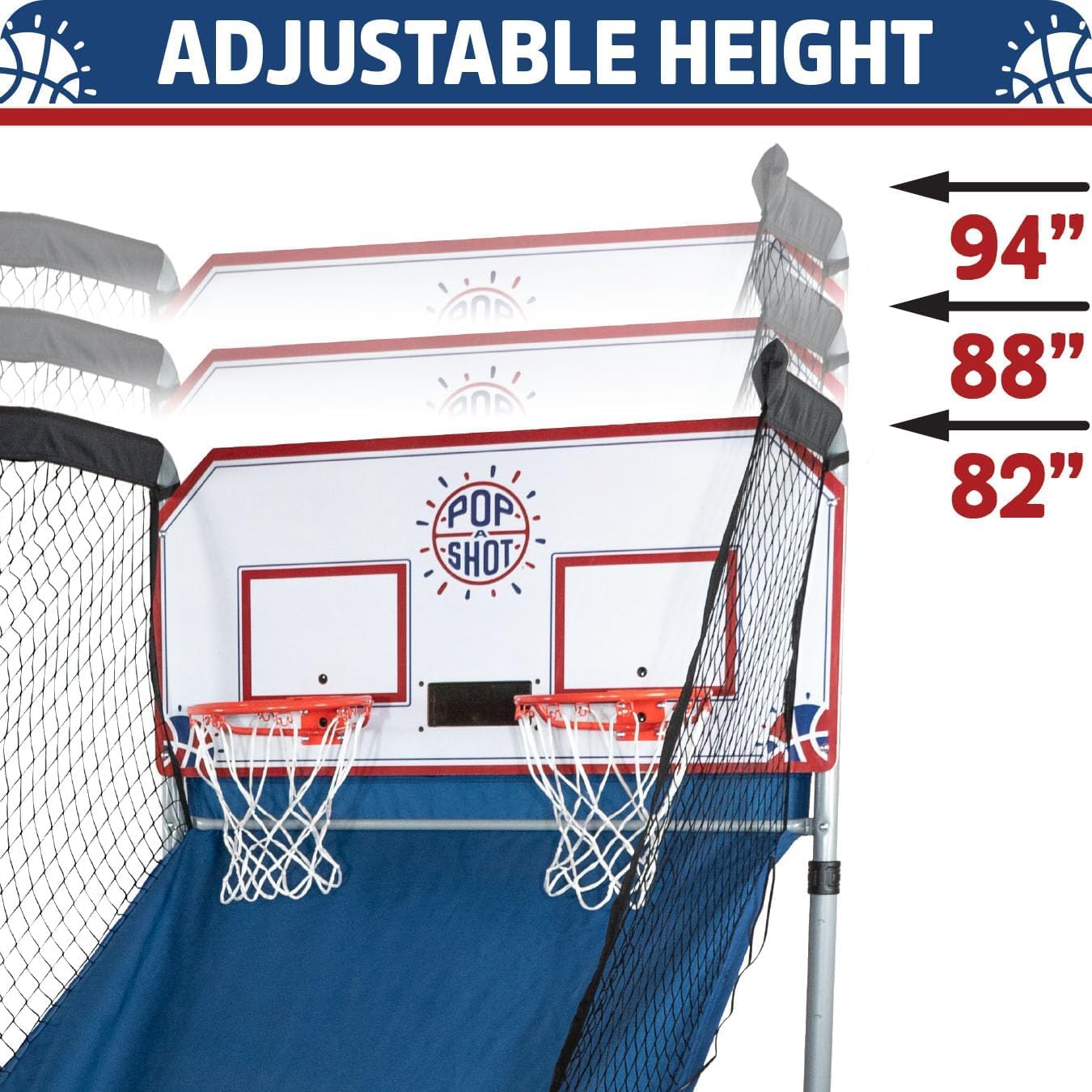 Pop-A-Shot - Home Dual Shot with Los Angeles Lakers NBA Graphics l Sensor Scoring l 16 Game Modes l 7 Balls l Foldable Storage l for All NBA Fans