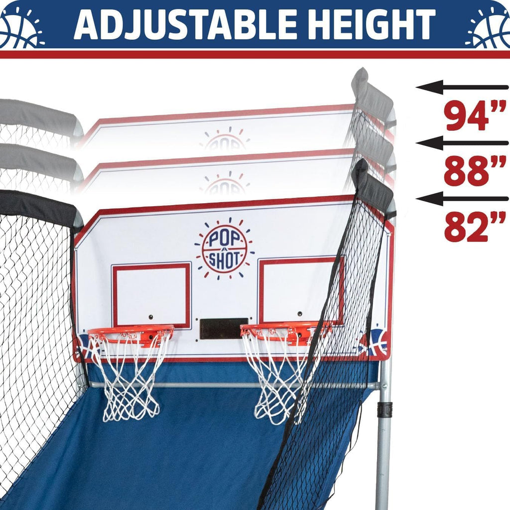 Pop-A-Shot - Home Dual Shot with Oklahoma City Thunder NBA Graphics l Sensor Scoring l 16 Game Modes l 7 Balls l Foldable Storage l for All NBA Fans