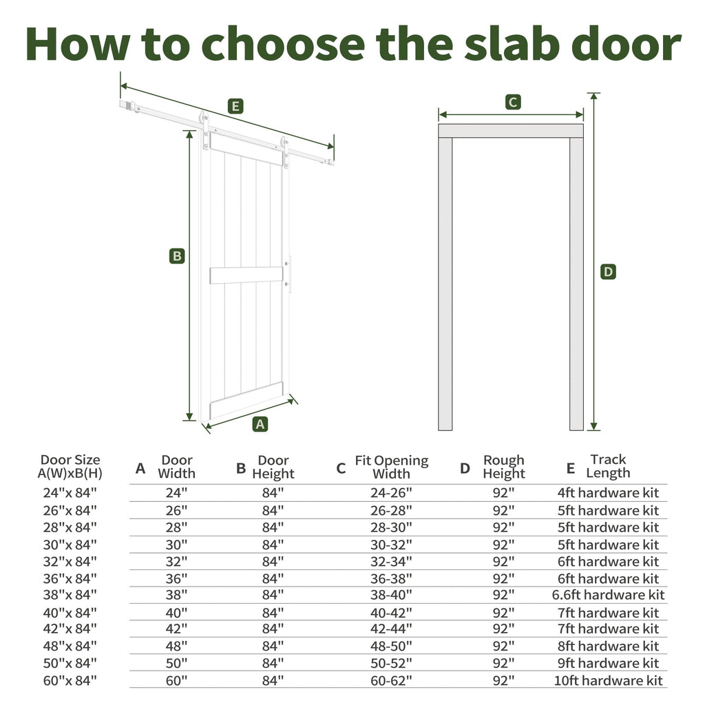 Romeday "30 x 80" Sliding Barn Door with 4FT Hardware Kit Included & Handle,Solid Wood Covered with Waterproof PVC Surface,DIY Assembly,Easy Install White