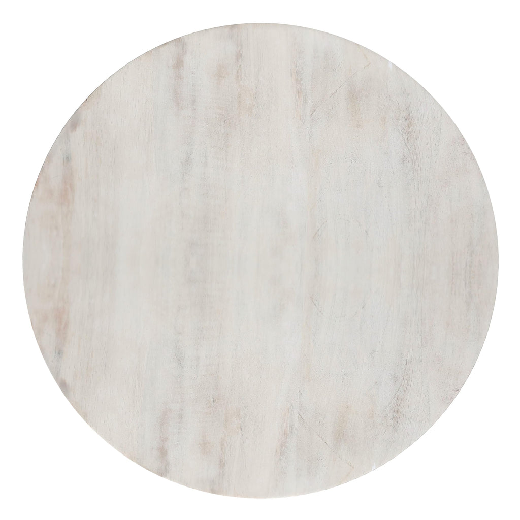 SIMPLIHOME Robbie Accent Table - 16 inch Wide Solid Mango Wood End Table in Distressed White Wash, Boho Contemporary Rustic Side Table for Living Room or Bedroom with Multipurpose Function, Assembled