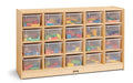 Jonti-Craft 04210JC 20 Cubbie-Tray Mobile Storage with Clear Bins 29.5 x 48 x 15 in