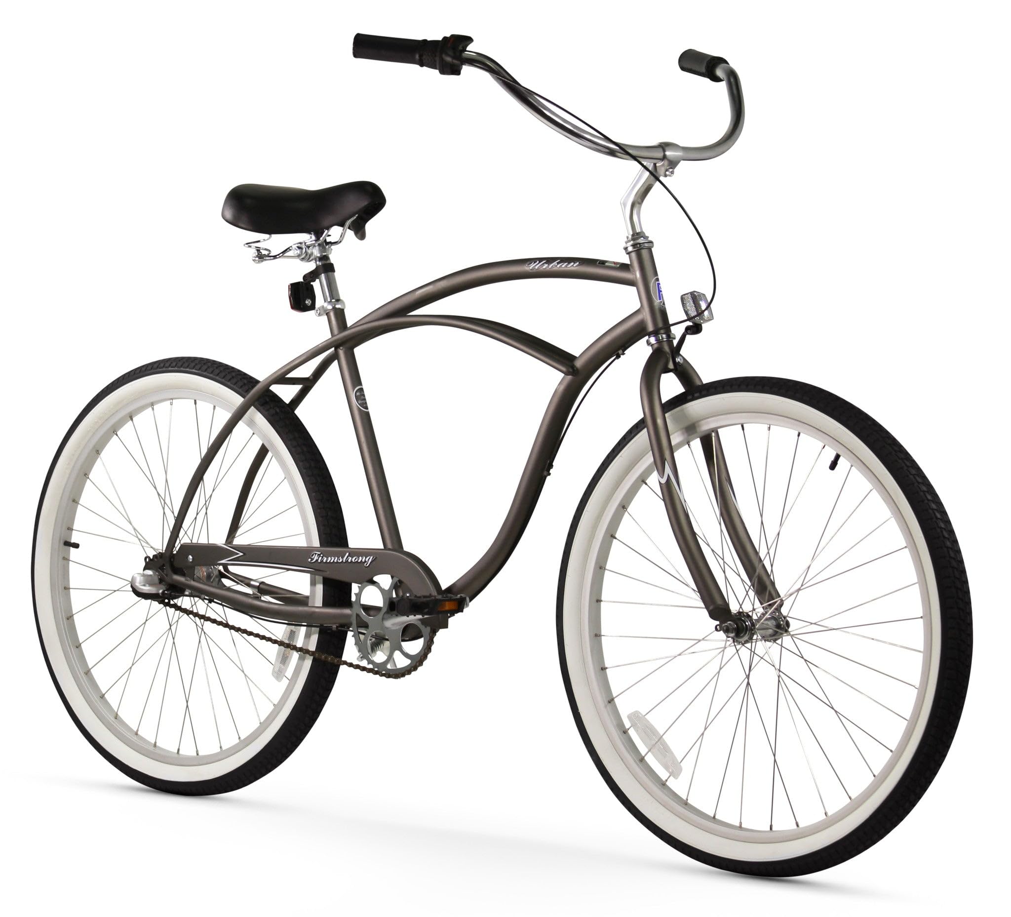 Firmstrong Urban Man Beach Cruiser Bike, Mens Bicycle 26-Inch, 3-Speed, Matte Grey