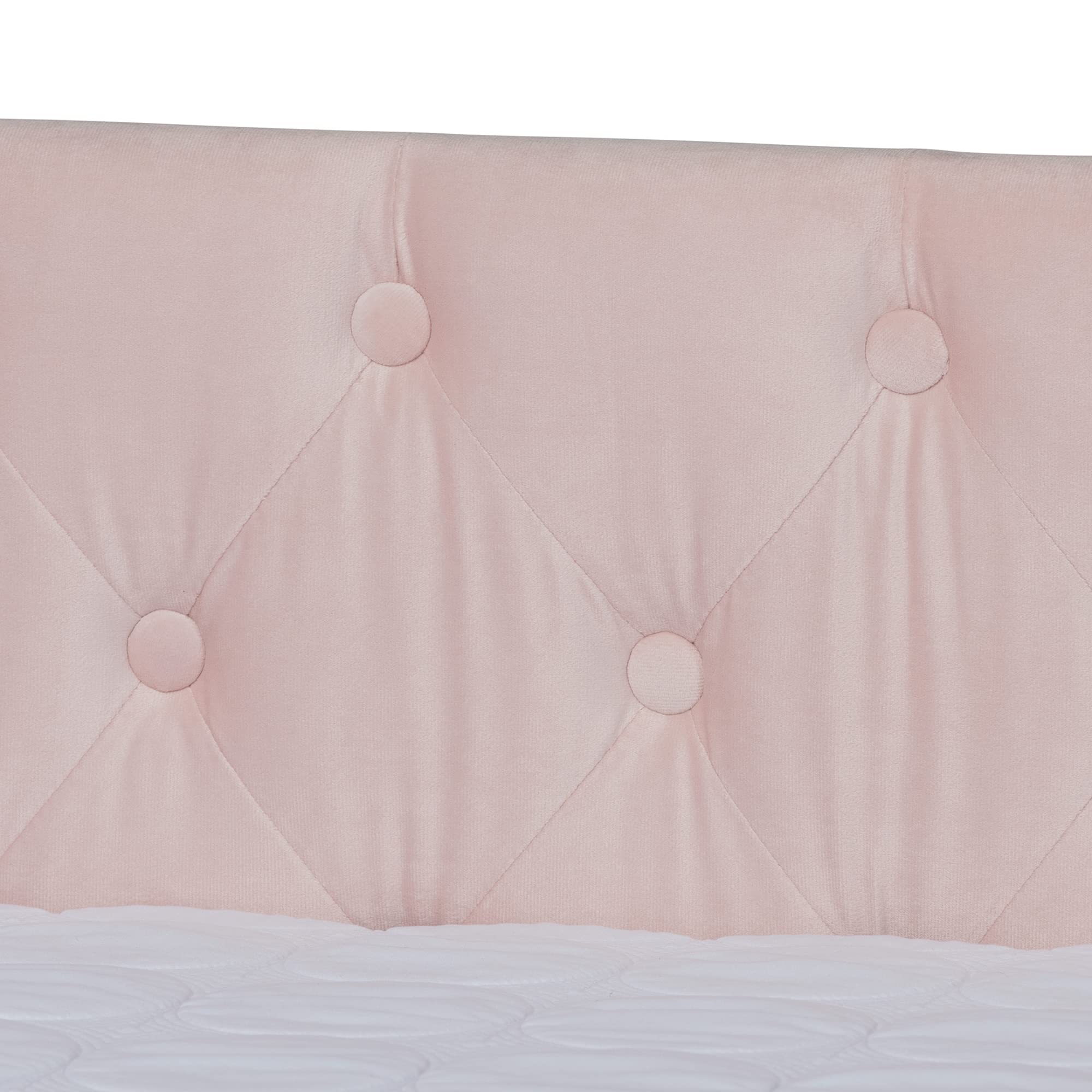 Baxton Studio Raphael Modern and Contemporary Pink Velvet Fabric Upholstered Full Size Daybed with Trundle