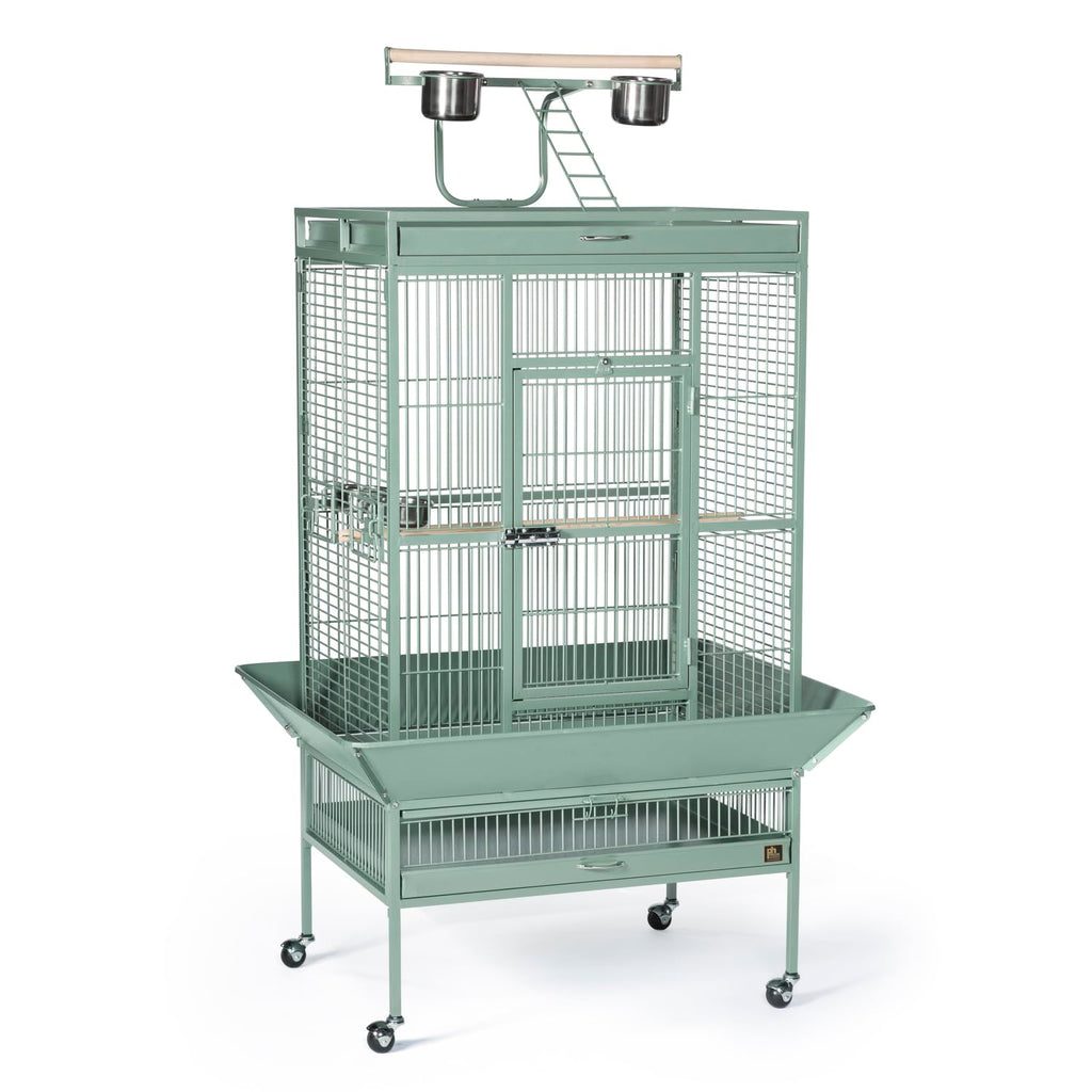 HomeStock Suburban Sophistication Playtop Bird Home with Spacious Design, Durable Materials, Removable Perches Medium/Sage Green