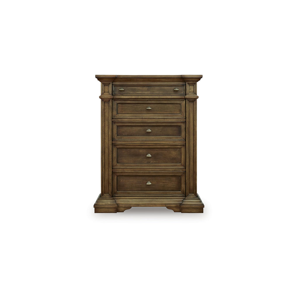 Signature Design by Ashley Thoridan Traditional 5-Drawer Chest with Safety Stop and Anti -Tipping, Dark Brown