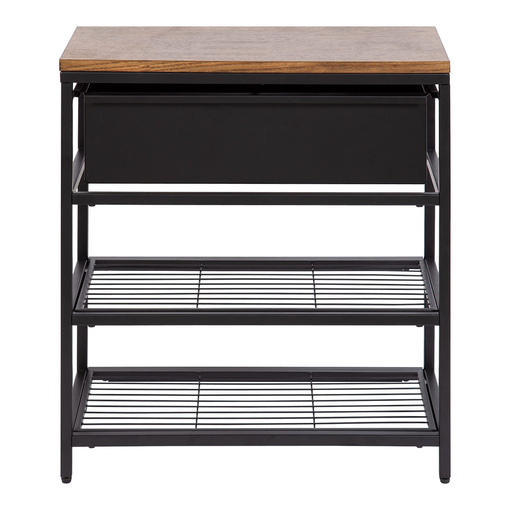 Kate and Laurel Randall Decorative Storage Table, 24 x 12 x 26, Natural Wood and Black, Decorative Casual Industrial Modern Multi-Use Storage