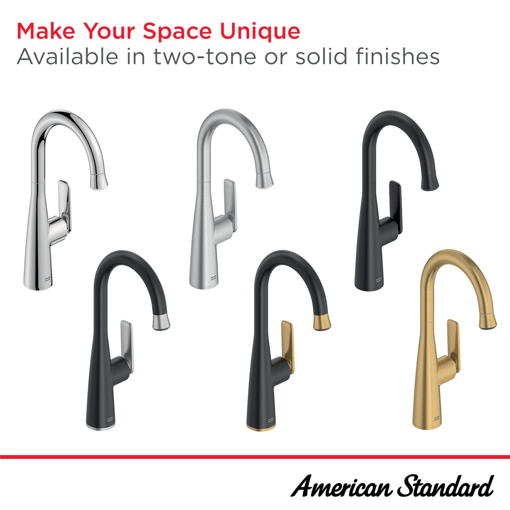 American Standard 1048274240 Aspirations Pull-Down Bar Sink Faucet, 1.8 GPM, Matte Black/Brushed Gold