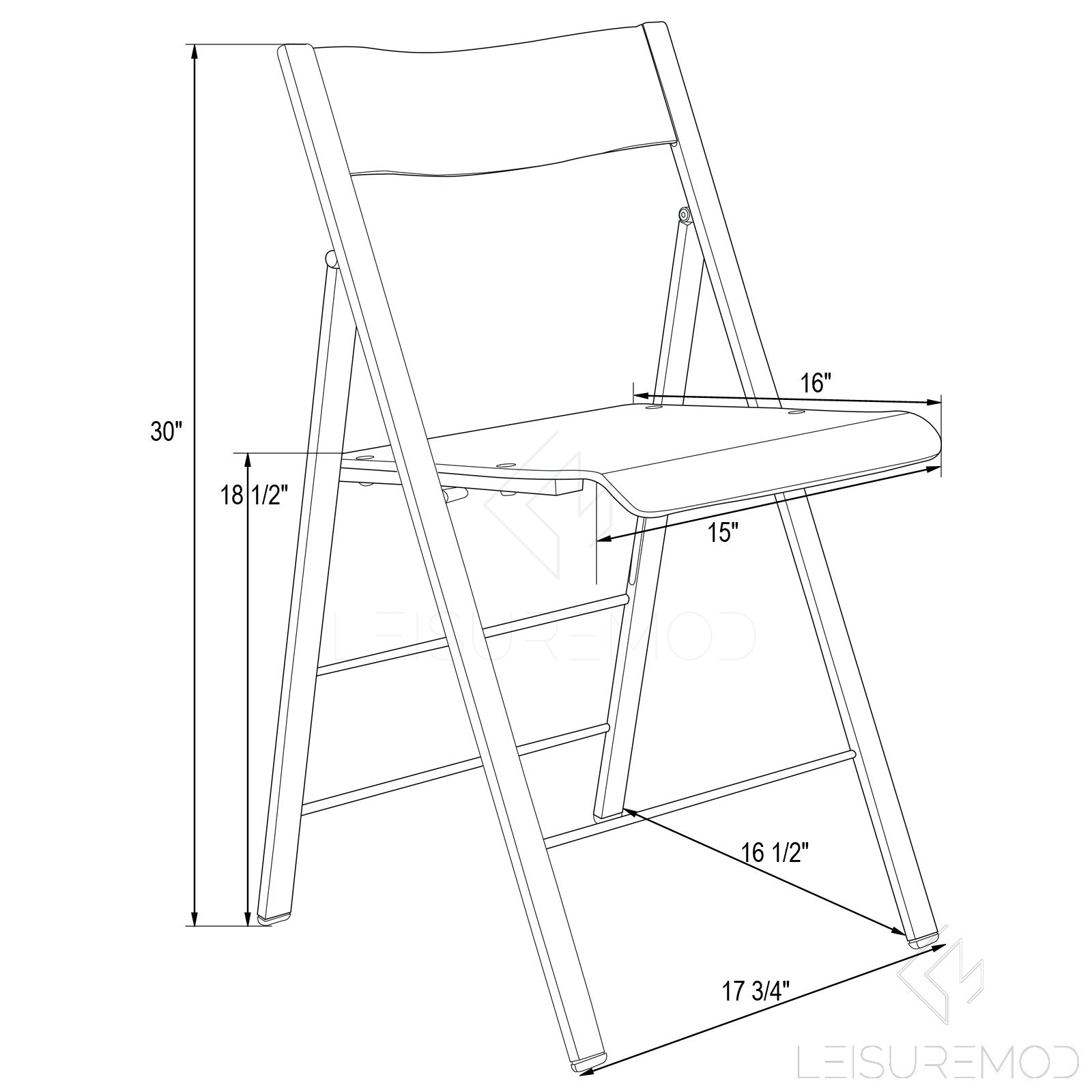 LeisureMod Transparent Acrylic Folding Chair, Lightweight Iron Chrome Base, Comfortable Clear Desk Chair, No Assembly Needed (Set of 2) in Clear