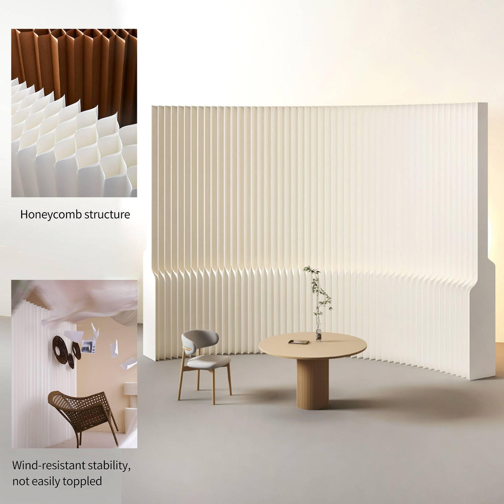 Foldable Room Divider Panel, Honeycomb Structure, Lightweight, Freestanding Privacy Screen for Office, Home, Studio, Temporary Wall Divider for Space Separation (118x10x71in)