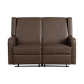 Relax-A-Lounger Evanston 55.9" Reclining Loveseat, Manual Lever Pull, Pocket Coil Comfort, Vegan Leather, Chestnut