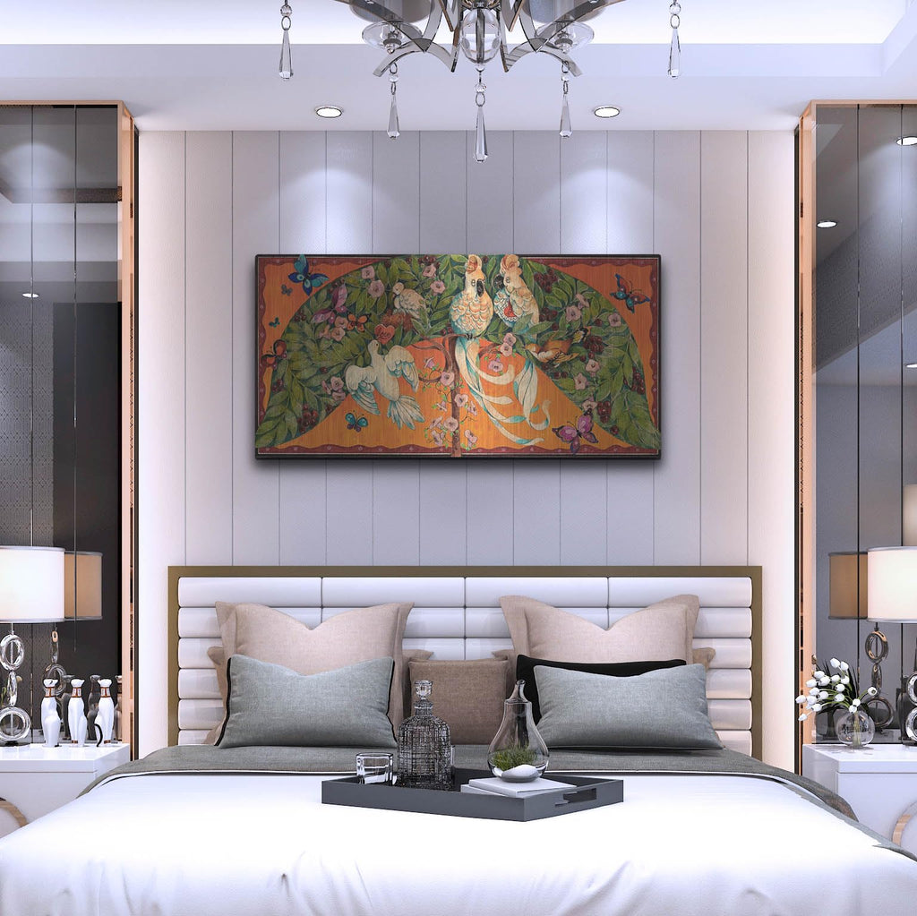 Luxe Metal Art 'Bird Valentine' by David Galchutt Metal Wall Art, 48" x 24"