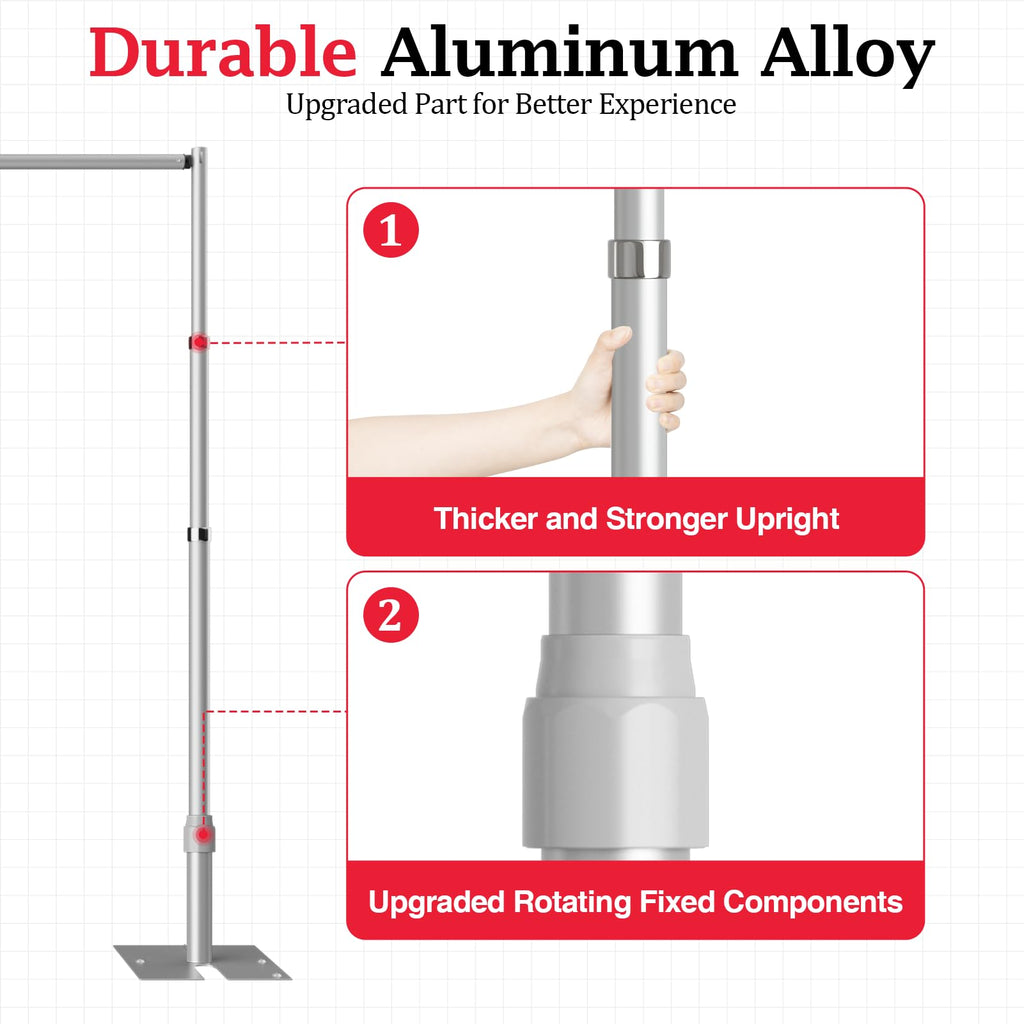 EMART Pipe and Drape Backdrop Stand Kit, 12ftx10ft Heavy Duty Adjustable Photo Background, Metal Frame with Flat Base for Wedding, Birthday Party, Banquet Decorations