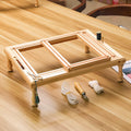 Portable Wooden Embroidery Frame Stand, Cross Stitch Lap Stand with 4 Support Legs, Sturdy Beech Wood for Needlework & Sewing Projects
