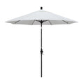 California Umbrella 9' Round Crank Lift, Collar Tilt, Aluminum Pole, Fiberglass Rib Patio Umbrella, Black Finish, Sunbrella Natural