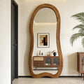 DAOYIJIAJU Irregular Floor Mirror, 67"x31.5" Large Wavy Mirrors with Triple Layer Solid Wood Frame, Premium Asymmetrical Full Length Mirror for Living Room Entryway Hallway Bedroom, Leaning/Hanging