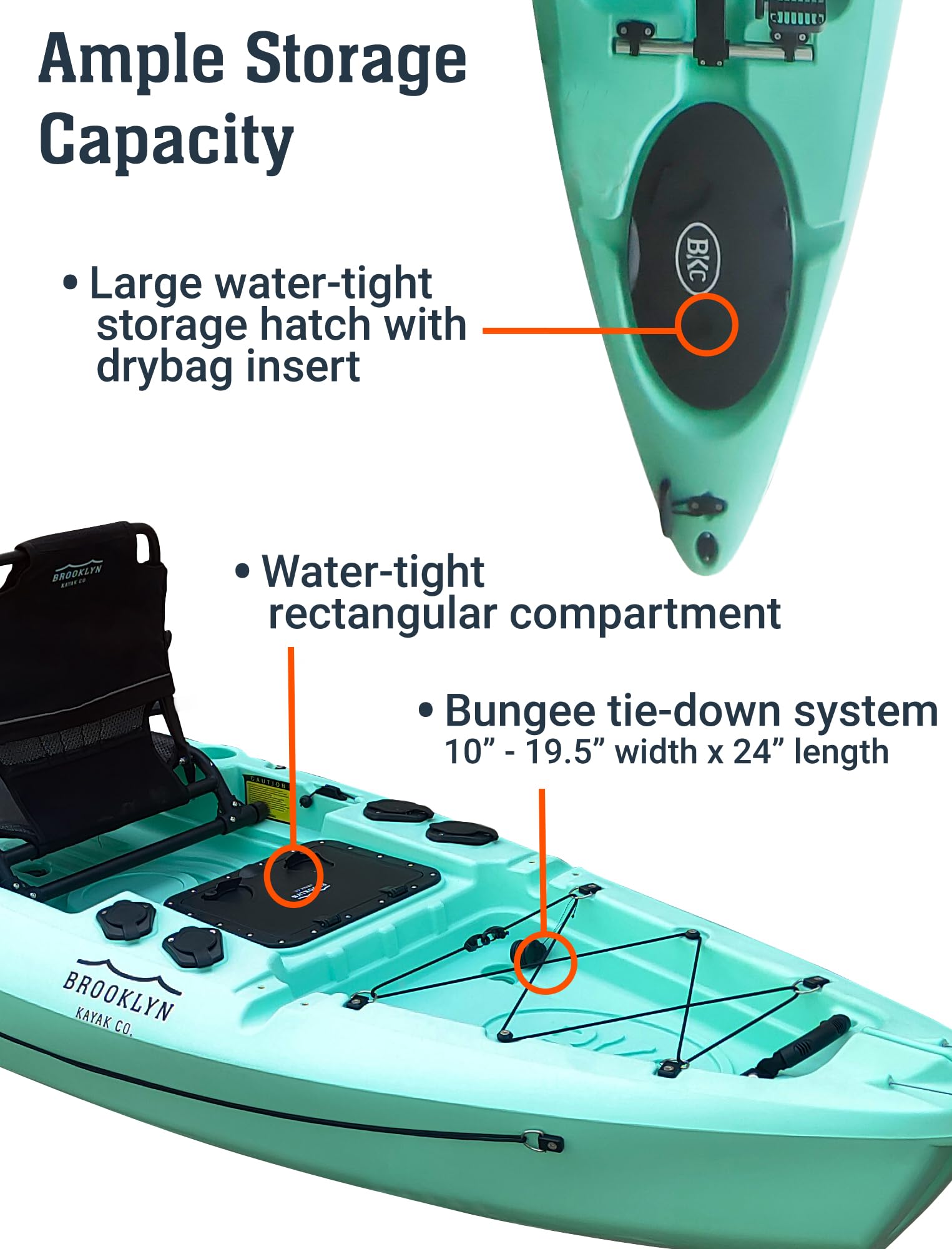 Upgraded Brooklyn 12.0 Pro Pedal Drive Propeller Kayak by BKC, 12 ft Hands-Free Single Fishing Kayak, Rudder Steering, 70 lb Hull, Watertight Storage & Adjustable Seat (Sunburst)