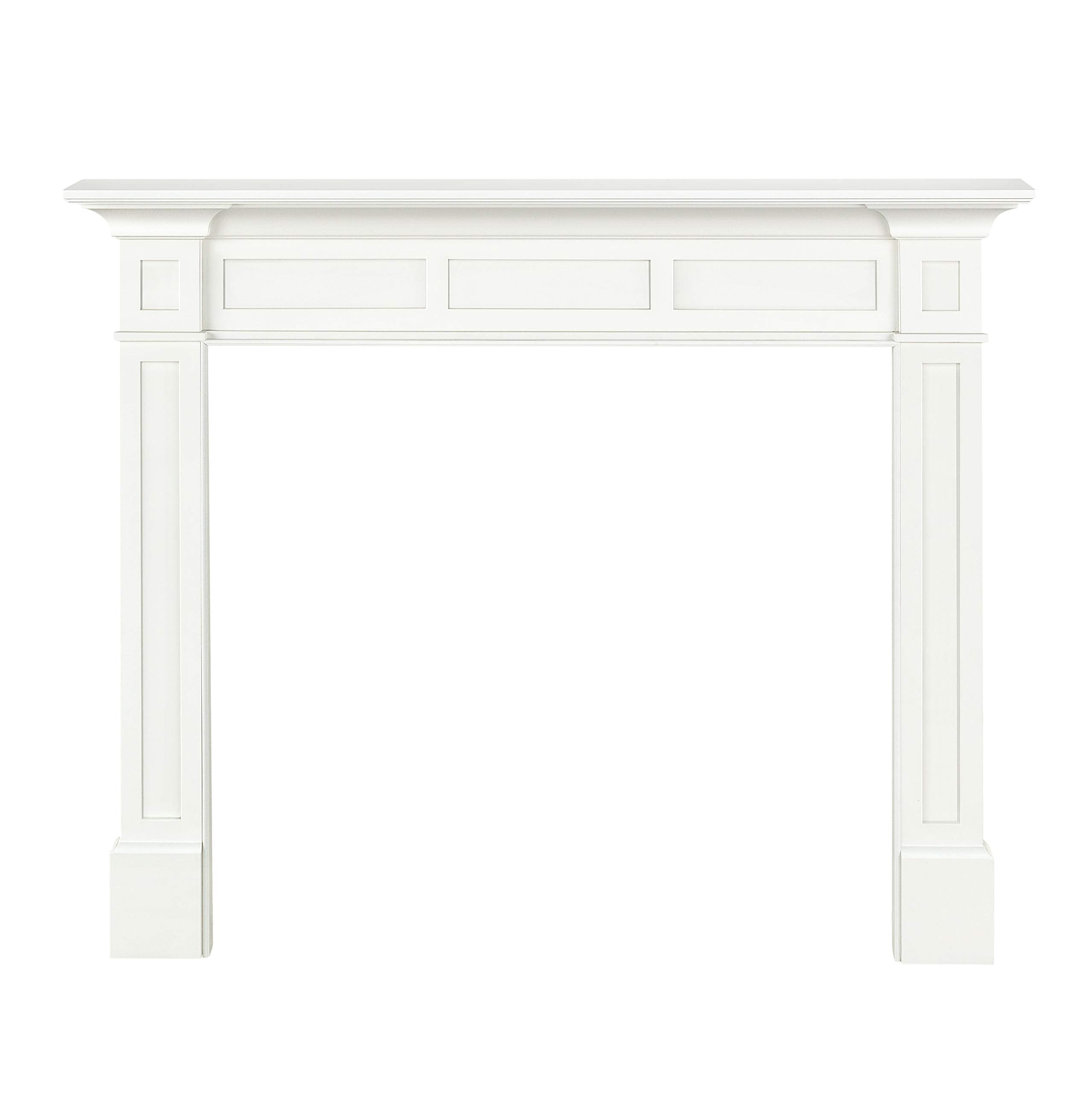 Pearl Mantels ARYB56515 Furniture for Your Fireplace, Premium Grade A MDF Mantel Surround, Crisp White Paint, Interior Opening 56" W x 42" H