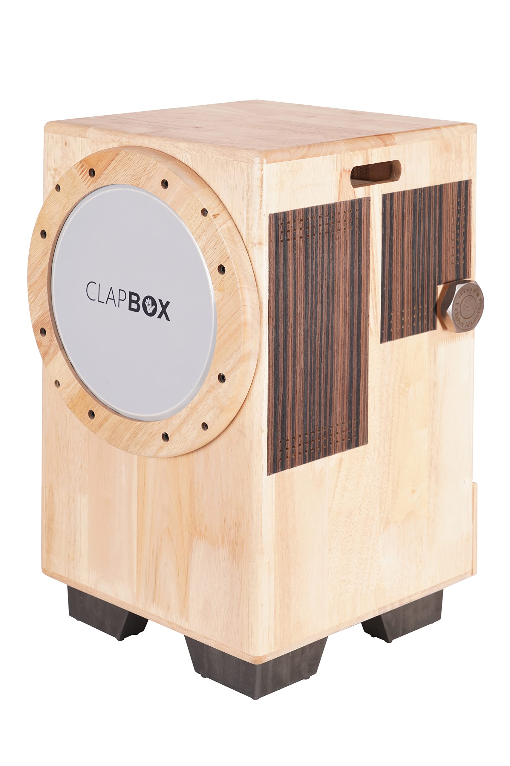 Clapbox Cajon Drum Birch Wood (Full Size) - NOT MADE IN CHINA - 3-in-1 - Cajon + Bongo + Darbuka | Most Popular Percussion Brand Online (Natural, Cajembe)