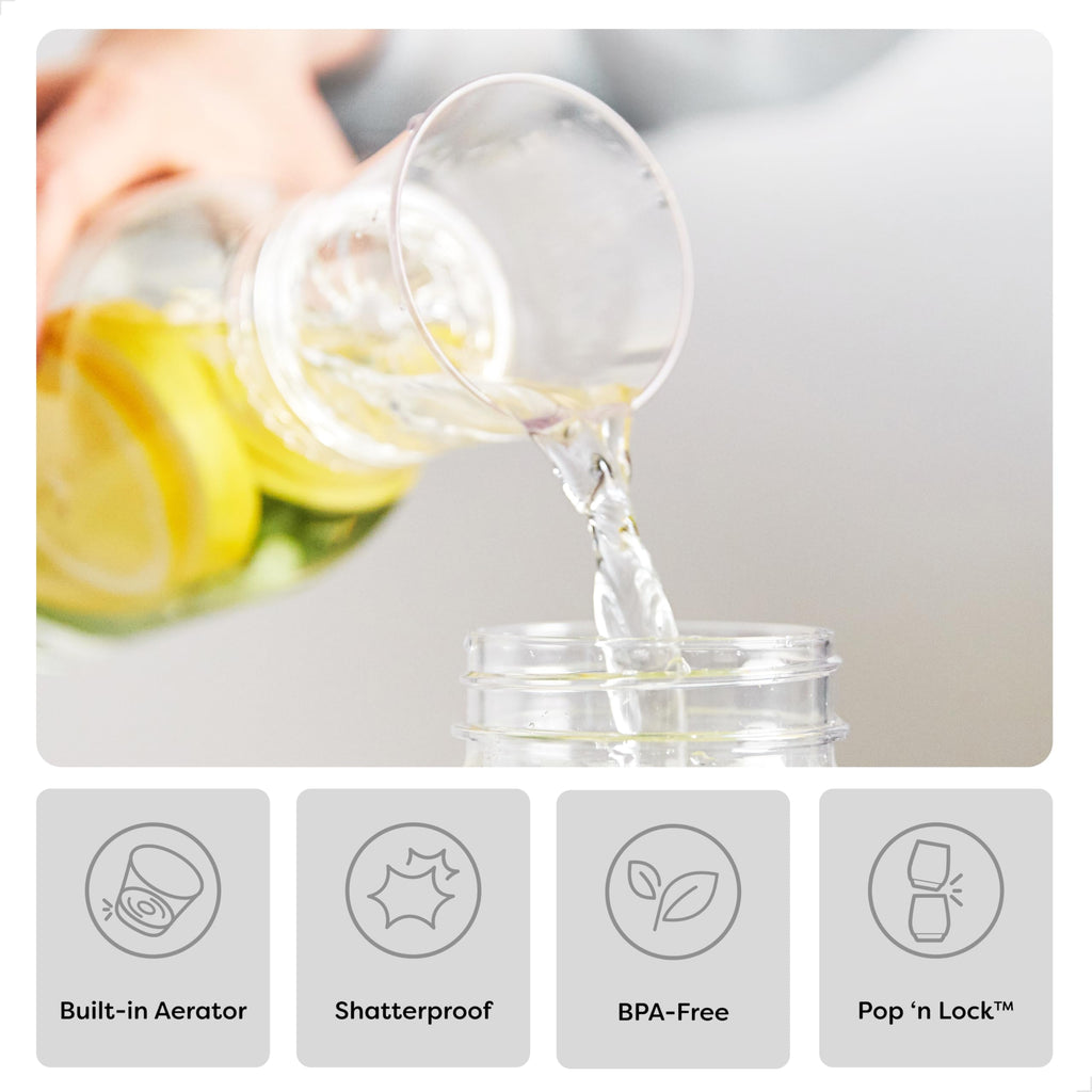 TOSSWARE POP 32oz Carafe, SET OF 72, Recyclable, Unbreakable & Crystal Clear Plastic Drink Pitcher