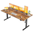 Agilestic Electric Standing Desk, 71 x 31.5 Inches Height Adjustable Desk, Sit Stand up for Work Office Home, Ergonomic Rising Computer Table with Memory Preset, Rustic Brown