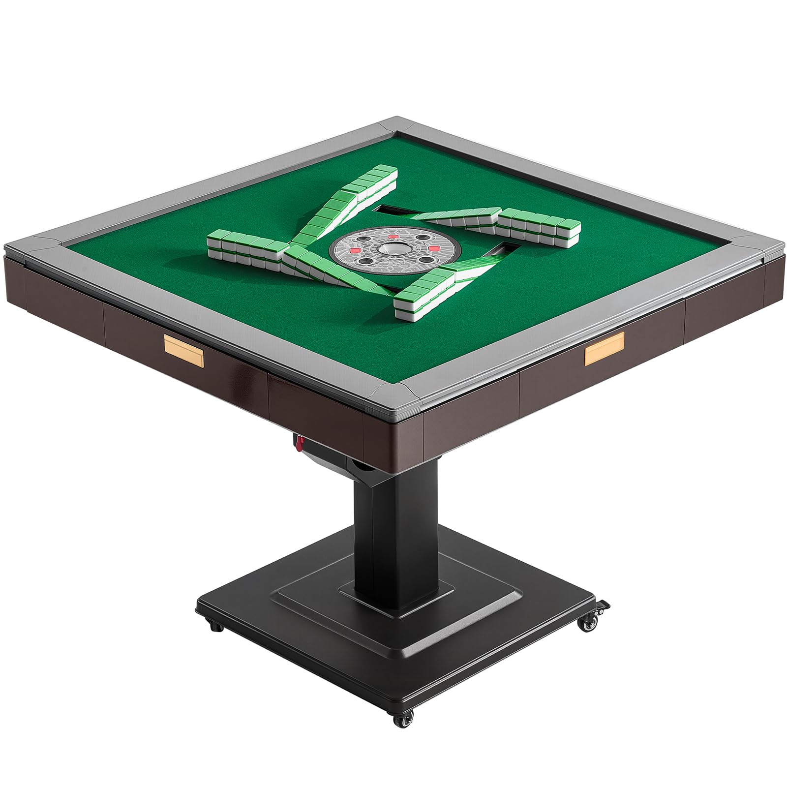 VEVOR Automatic Mahjong Table with Wheels, 2 Sets of 40 mm Tiles (164 Pcs), Roller Coaster Style Mahjong-Table, Foldable and Automatic Shuffler, for Home, Outdoor Leisure & Gifts for Mahjong Players