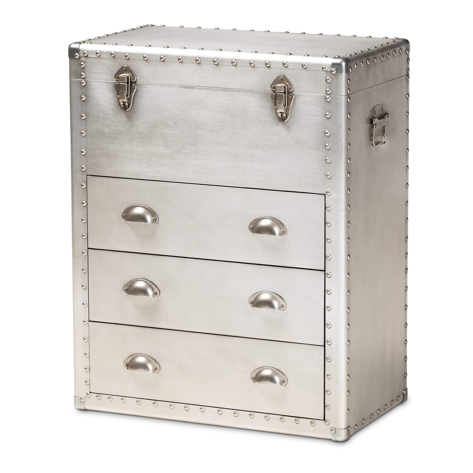 Baxton Studio Multipurpose Shelving and Cabinets, Silver