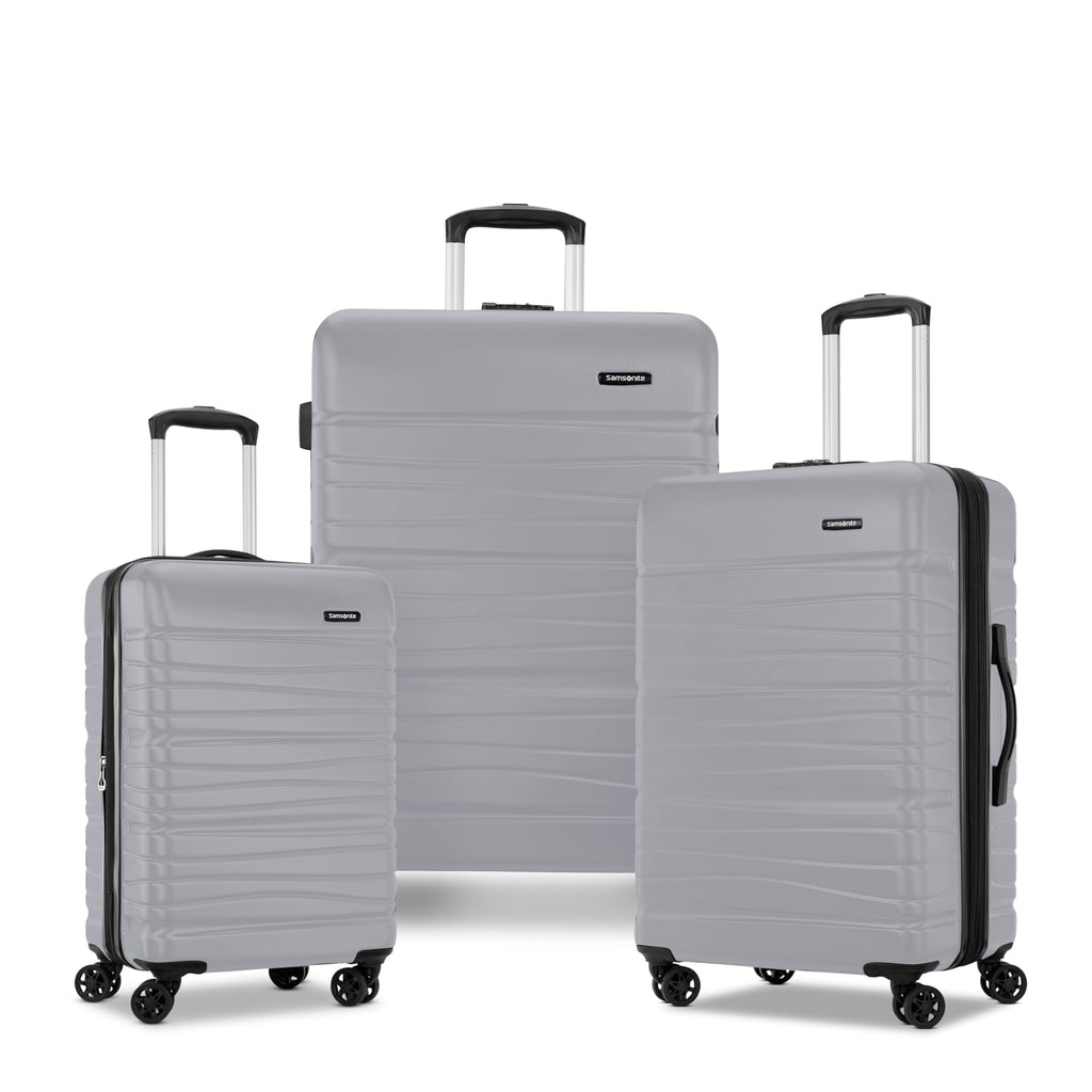 Samsonite Evolve SE Hardside Expandable Luggage with Double Spinner Wheels, Titanium, 3PC Set (CO/M/L)