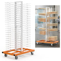 GARVIN 50 Shelves Paint Drying Rack with 4 Locking Casters for Cabinet & Full-Size Doors, Art Studios – Space-Saving Vertical Design, 2.1" Shelf Spacing, 25lbs Capacity Per Level
