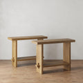 Nathan James Virgo Wood Accent Storage Console Sofa Table, for Entryway, Hallway or Living Room, Light Brown - Set of 2