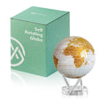 MOVA Globe - Pearl White and Gold Prestige (8.5") | Solar-Powered Rotating World Globe for Desk | Elegant Modern Decor | No Batteries or Wires
