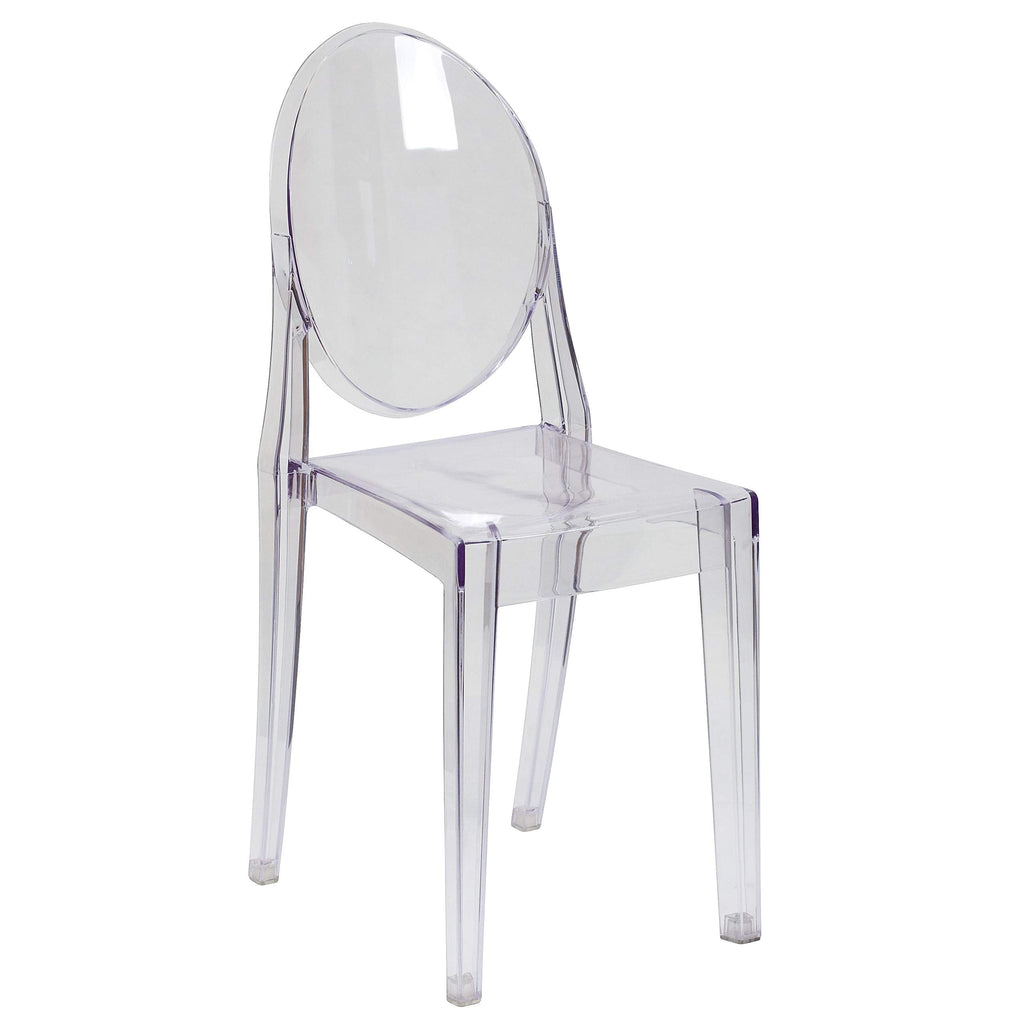 Flash Furniture Murray Indoor/Outdoor Ghost Accent and Dining Chairs, Stackable Transparent Restaurant Chairs, Set of 4, Transparent Crystal
