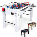 GoSports 54 Inch Full Size Foosball Table - White Finish - Includes 4 Balls and 2 Cup Holders