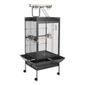 Large Vintage Wrought Iron Bird Cage - Rolling Stand, Stainless Bowls, Non-Toxic Coating, Flight Cage, Easy Clean,for Various Birds,65inch