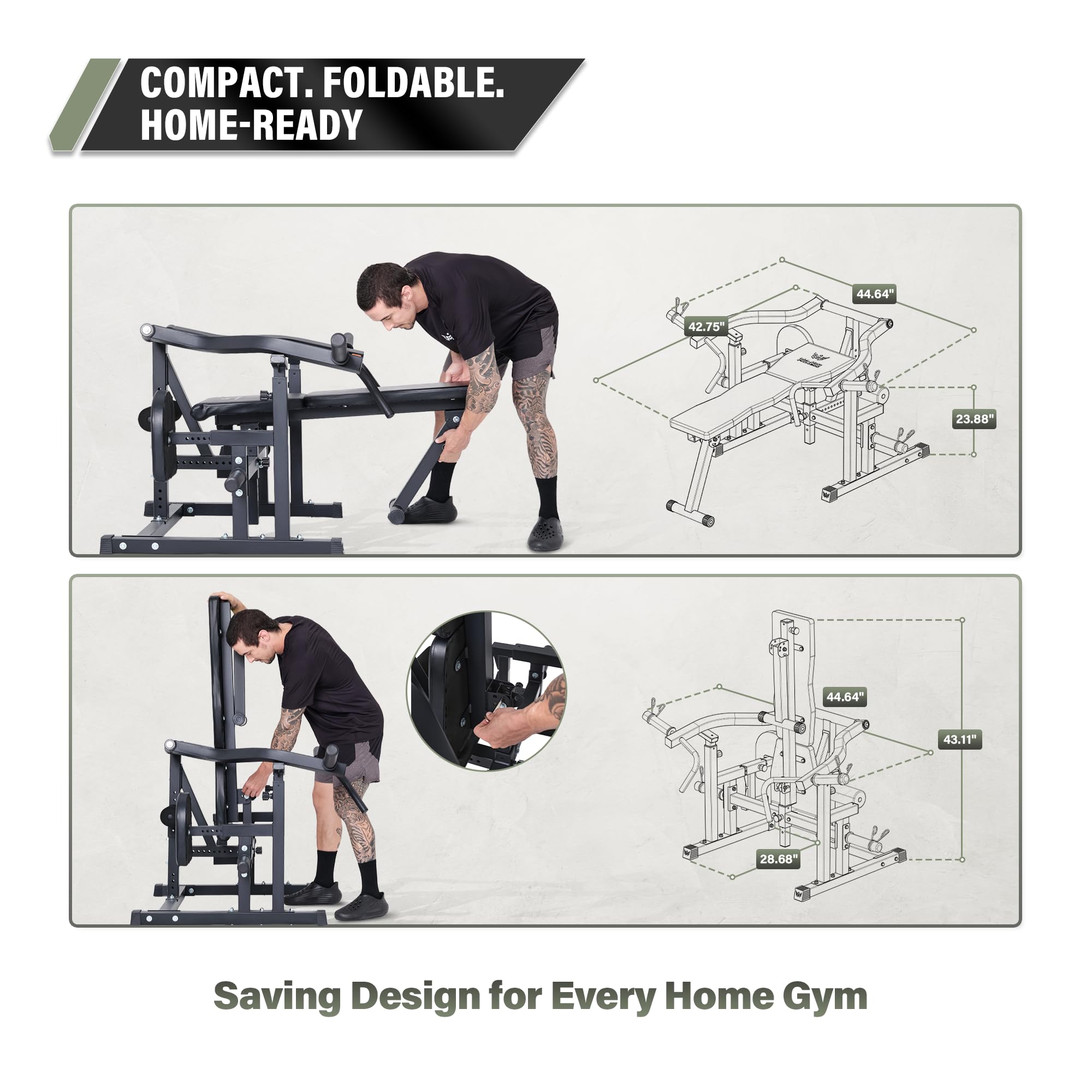 Major Fitness P1 Bench Press Machine with Independent Arms – Adjustable Flat & Incline Bench Press for Chest & AB Workouts – Perfect Home Gym Equipment (P1 Bench Press Rack)