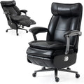 WENTUM Electric Office Chair with USB Charging, 420lbs PU Leather Power Executive Recliner w/Footrest, High Back Ergonomic PC Chair for Home Office Gaming Boss Room, Black